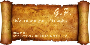 Günsberger Piroska névjegykártya