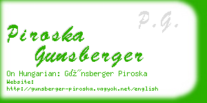 piroska gunsberger business card